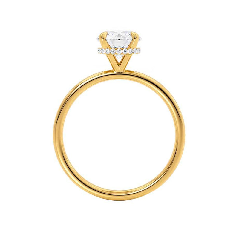 PARIS - Round Moissanite & Diamond 18k Yellow Gold Hidden Halo Engagement Ring Lily Arkwright