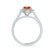 ROSA - Chatham® Padparadscha Sapphire & Diamond 18K White Gold Halo Engagement Ring Lily Arkwright