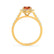 ROSA - Chatham® Padparadscha Sapphire & Diamond 18K Yellow Gold Halo Engagement Ring Lily Arkwright