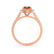 ROSA - Chatham® Padparadscha Sapphire & Diamond 18K Rose Gold Halo Engagement Ring Lily Arkwright