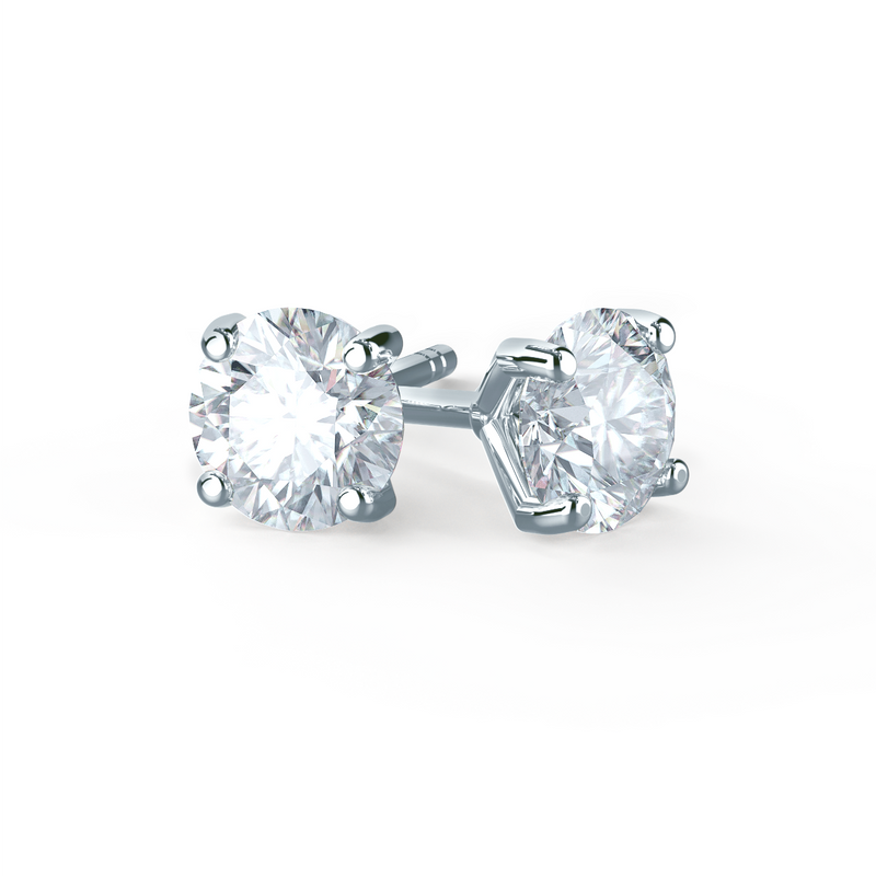 SENA - Ex Display 0.18TCW (0.09ct Per Stud) Round Moissanite 18k White Gold Stud Earrings Earrings Lily Arkwright
