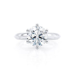 SERENA - Round Natural Diamond 18k White Gold Solitaire Engagement Ring Lily Arkwright