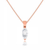 TALULLA - Marquise Cut Moissanite 2 Claw Pendant 18k Rose Gold Pendant Lily Arkwright