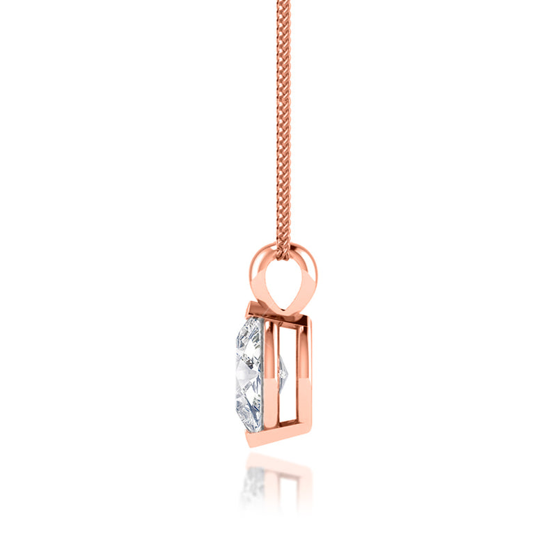 TALULLA - Marquise Cut Moissanite 2 Claw Pendant 18k Rose Gold Pendant Lily Arkwright