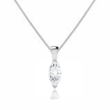 TALULLA - Marquise Cut Moissanite 2 Claw Pendant 18k White Gold Pendant Lily Arkwright