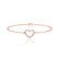 THEA - Lab Diamond Pavé Heart Bracelet 18k Rose Gold Bracelet Lily Arkwright