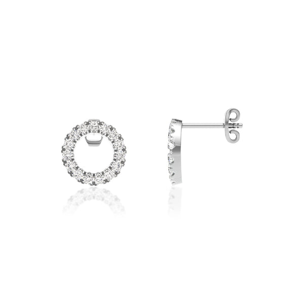 TIA - Circle of Life Lab Diamond Earrings 18k White Gold Earrings Lily Arkwright