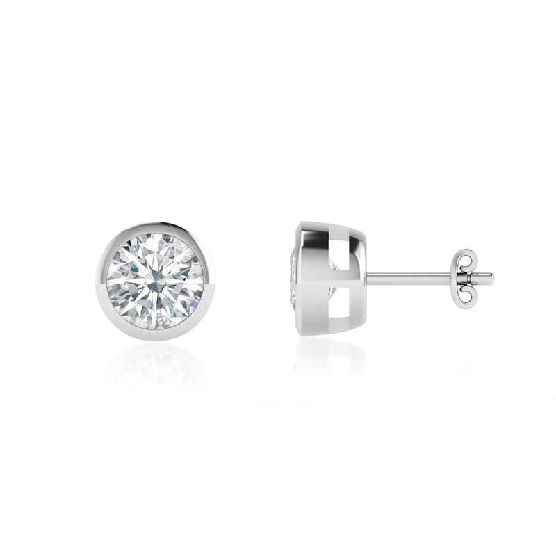 TYME - Beze Edge Lab Diamond Earrings 18k White Gold Earrings Lily Arkwright