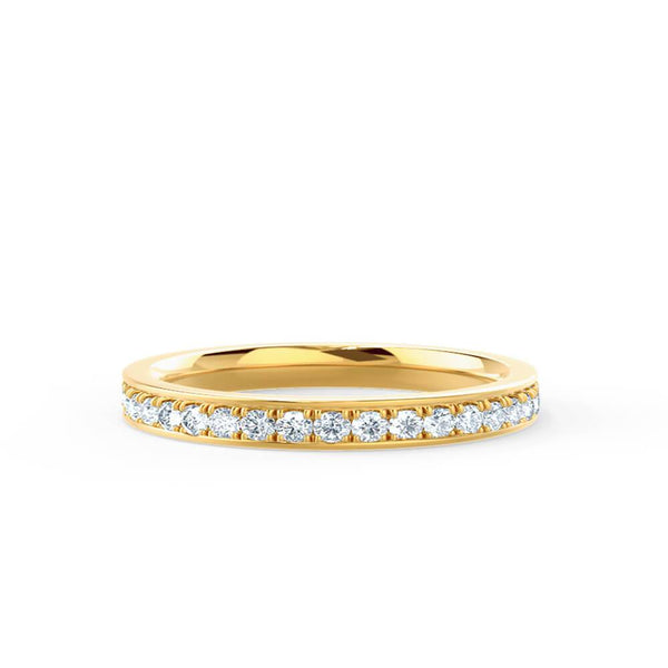 HARPER - Round Moissanite 18k Yellow Gold Channel Set Eternity Band Eternity Lily Arkwright