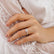 Viola - Round Lab Diamond 18k White Gold Shoulder Set Ring Engagement Ring Lily Arkwright
