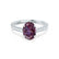 VIOLA - Chatham® Alexandrite Oval & Diamond 18k White Gold Shoulder Set Ring Engagement Ring Lily Arkwright
