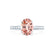 VIOLA - Chatham® Champagne True Sapphire Oval & Diamond 18k White Gold Shoulder Set Ring Engagement Ring Lily Arkwright