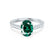 Viola oval cut emerald lab diamond engagement ring 950 platinum shoulder set ring by Lily Arkwright