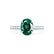 VIOLA - Chatham® Emerald Oval & Diamond 950 Platinum Shoulder Set Ring Engagement Ring Lily Arkwright
