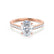 VIOLA - Oval Moissanite & Diamond 18k Rose Gold Shoulder Set Ring Engagement Ring Lily Arkwright