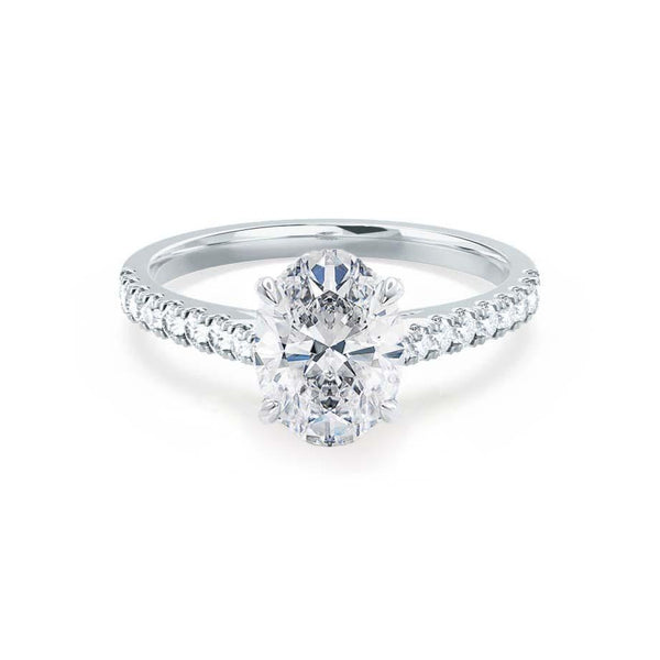 Viola Moissanite Oval & Diamond Shoulder Set Engagement Ring – Lily ...