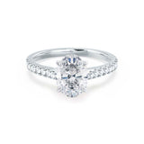 VIOLA - Oval Lab Diamond Platinum Shoulder Set Engagement Ring Lily Arkwright