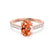 VIOLA - Chatham® Padparadscha Oval & Diamond 18k Rose Gold Shoulder Set Ring Engagement Ring Lily Arkwright