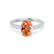 VIOLA - Chatham® Padparadscha Oval & Diamond 950 Platinum Shoulder Set Ring Engagement Ring Lily Arkwright