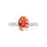 VIOLA - Chatham® Padparadscha Oval & Diamond 950 Platinum Shoulder Set Ring Engagement Ring Lily Arkwright