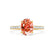 VIOLA - Chatham® Padparadscha Oval & Diamond 18k Yellow Gold Shoulder Set Ring Engagement Ring Lily Arkwright
