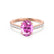 VIOLA - Chatham® Pink Sapphire Oval & Diamond 18k Rose Gold Shoulder Set Ring Engagement Ring Lily Arkwright
