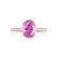 VIOLA - Chatham® Pink Sapphire Oval & Diamond 18k Rose Gold Shoulder Set Ring Engagement Ring Lily Arkwright
