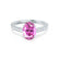 VIOLA - Chatham® Pink Sapphire Oval & Diamond 950 Platinum Shoulder Set Ring Engagement Ring Lily Arkwright