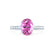VIOLA - Chatham® Pink Sapphire Oval & Diamond 950 Platinum Shoulder Set Ring