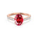 VIOLA - Chatham® Ruby Oval & Diamond 18k Rose Gold Shoulder Set Ring Engagement Ring Lily Arkwright