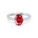 VIOLA - Chatham® Ruby Oval & Diamond 18k White Gold Shoulder Set Ring Engagement Ring Lily Arkwright