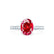 VIOLA - Chatham® Ruby Oval & Diamond 950 Platinum Shoulder Set Ring Engagement Ring Lily Arkwright