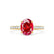 VIOLA - Chatham® Ruby Oval & Diamond 18k Yellow Gold Shoulder Set Ring Engagement Ring Lily Arkwright
