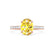 VIOLA - Chatham® Yellow Sapphire Oval  & Diamond 18k Rose Gold Shoulder Set Ring Engagement Ring Lily Arkwright