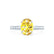 VIOLA - Chatham® Yellow Sapphire Oval  & Diamond 18k White Gold Shoulder Set Ring Engagement Ring Lily Arkwright