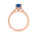 VIOLA - Chatham® Blue Sapphire Oval & Diamond 18k Rose Gold Shoulder Set Ring Engagement Ring Lily Arkwright