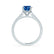 VIOLA - Chatham® Blue Sapphire Oval  & Diamond 18k White Gold Shoulder Set Ring Engagement Ring Lily Arkwright