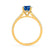 VIOLA - Chatham® Blue Sapphire Oval  & Diamond 18k Yellow Gold Shoulder Set Ring Engagement Ring Lily Arkwright