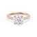 Viola - Round Lab Diamond 18k Rose Gold Shoulder Set Ring Engagement Ring Lily Arkwright