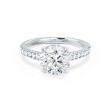 Viola - Round Lab Diamond 950 Platinum Shoulder Set Ring Engagement Ring Lily Arkwright