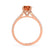 VIOLA - Chatham® Padparadscha Oval & Diamond 18k Rose Gold Shoulder Set Ring Engagement Ring Lily Arkwright