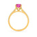 VIOLA - Chatham® Pink Sapphire Oval & Diamond 18k Yellow Gold Shoulder Set Ring Engagement Ring Lily Arkwright