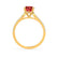 VIOLA - Chatham® Ruby Oval & Diamond 18k Yellow Gold Shoulder Set Ring Engagement Ring Lily Arkwright