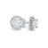 VOGUE - Round Moissanite & Diamond 950 Platinum Halo Earrings Earrings Lily Arkwright