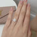 Lively - elongated cushion white gold shoulder set with hidden halo lab grown diamond engagement ring Lily Arkwright