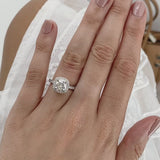 CASEADA - Cushion Moissanite & Diamond 18k Rose Gold Halo Ring