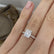 COCO - Emerald Moissanite & Diamond Platinum Petite Hidden Halo Triple Pavé Ring
