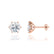 ELOISE - Round Moissanite 18k Rose Gold Lotus Leaf Stud Earrings Earrings Lily Arkwright