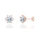 ELOISE - Round Moissanite 18k Rose Gold Lotus Leaf Stud Earrings Earrings Lily Arkwright