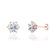 ELOISE - Round Lab Diamond 18k Rose Gold Lotus Leaf Stud Earrings Earrings Lily Arkwright